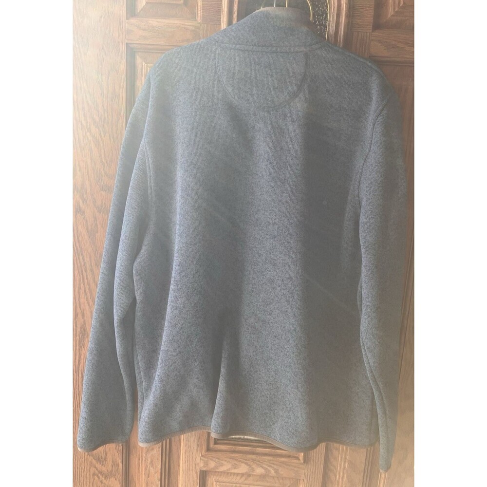 LL Bean Mens Sweater Fleece Pullover Jacket Blue 1/4 Snap Slightly Fitted XXLT - Picture 14 of 14